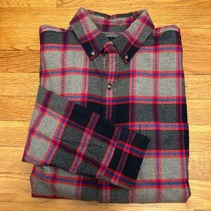 Lands’ End Slim Fit Long Sleeve Flannel Shirt Size L 16-16.5